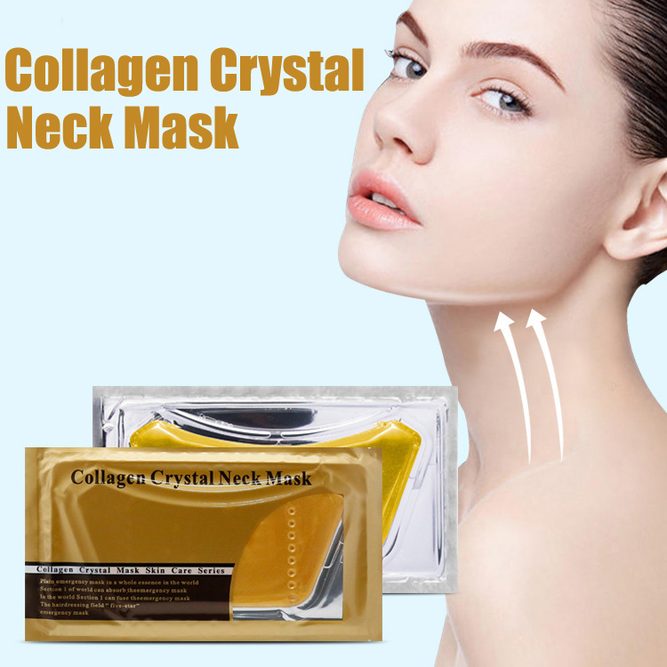 Gold feste Nackenmaske feuchtigkeitsspendende und feuchtigkeitsspendende Kollagen Kristall Halsmasken schälen Frauen Hautpflege Make -up Schönheit Versorgung