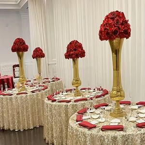 Gouden bloemstand kandelaar bruiloft kandelaar middelpunt trouwtafel kaarsen bloem pot goud bruiloft bloemen arrangement stand