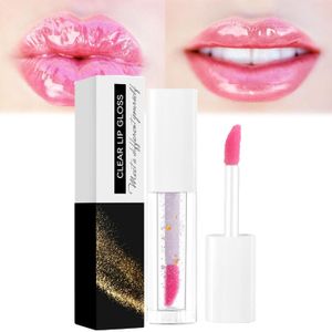 Goudfolie Kleurveranderende heldere lipgloss Hydraterende transparante opvullende glitterlipolie Getinte lipgloeiolie voor lipverzorging en droge lippen
