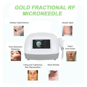 Gold Fractional Rf Micro Needles Machine Élimination des rides Resserrement du visage Lifting du cou Radiofréquence Microneedle Vergetures Supprimer l'équipement Microneedling