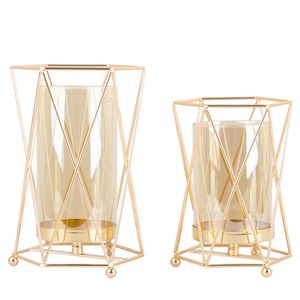 gouden geometrische kandelaars decoratief theelichtje glazen verjaardagskaarshouder pijlerkaarsstandaard voor bruiloftsdecoraties