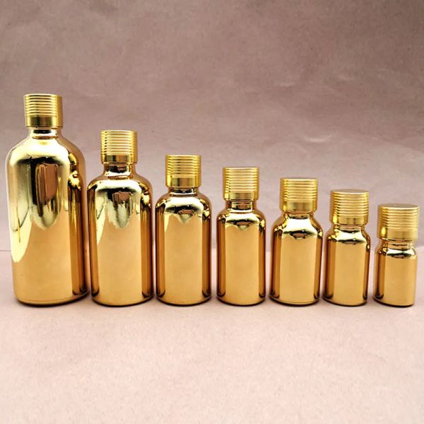 Flacons en verre doré Bouteille d'huile essentielle avec bouchon à vis Bouteilles de parfum shipping5ml 10ml 15ml 20ml 30ml