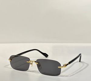 Gouden/grijze rechthoekige randloze zonnebrillen Men 1221 Glazen Sunnies Designers Zonnebril Zonnen Sonnen Sun Sinten UV400 Eyewear WTH Box