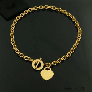 Gold Heart kettingontwerper merk sieraden vrouwen hanger nencklaces sier ketting Japan en Koreaanse stijl roestvrijstalen kettingliefhebbers houden van hangers cadeau