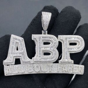 Gouden hiphop diamant zilver 925 maken brief Iced Out naam gepersonaliseerde aangepaste fijne sieraden Moissanite hanger