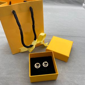 Gouden Oorringen Ontwerpers Diamant Oorknopjes F Oorbel Voor Dame Vrouwen Feest Bruiloft Liefhebbers Gift Sieraden 925 Zilveren Hoops Nieuw 22021205