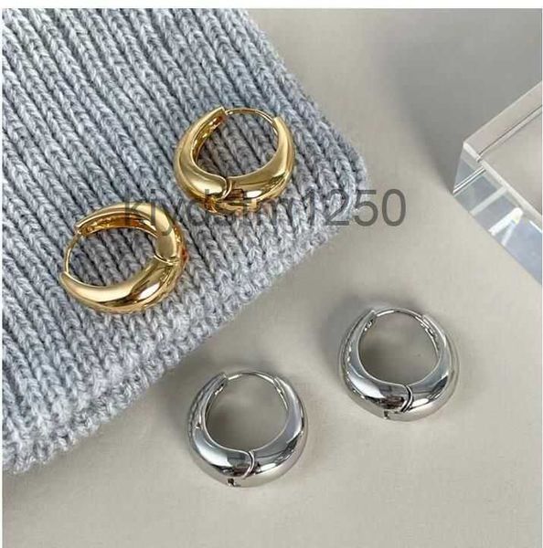 Pendientes de aro de oro para mujer Diseñador Esfera de media luna Grueso Stud grueso Damas Pendiente de plata de acero inoxidable 925 Accesorios de joyería 8RC9