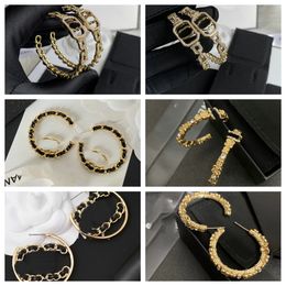 Pendientes de aro de oro para mujeres Lady Girls Ear Studs Set Designer Jewelry Parring Valentine's Day Commacment for Bride