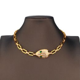 Colliers de diamants initiaux en or Ensemble de pendentifs Chaîne épaisse pour femmes hommes Luxe délicat serpent tendance diamant designer bijoux fête de Noël cadeaux de mariage mère