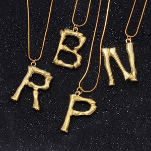 Gouden initiële kettingen hiphop hanger eenvoudige overdreven lava geometrische mode 26 Engelse alfabetten letter choker sieraden geschenken voor vrouwen
