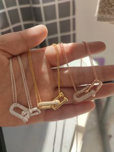 gouden initiële hanger set ketting diamant hoefijzer hardware ontwerper Vrouwen Mannen paar mode watche Top Kwaliteit Bruiloft Th210e