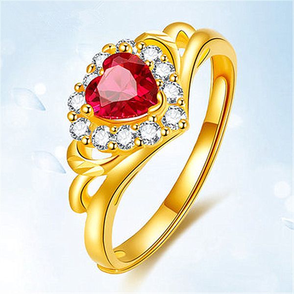 Bague de paiement en grenat incrusté d'or, imitation diamant, bague classique pour hommes et femmes, de styliste en acier titane, cadeaux de luxe, bijoux pour femmes et filles