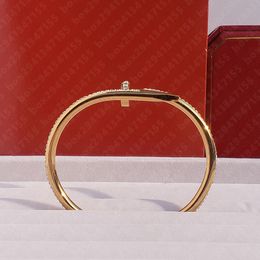 pulsera de oro jewelru diseñador de diamantes de uñas para mujeres hombres brazalete de oro todos los diamantes joyas de acero inoxidable No es alérgico uñas de color rápido pulseras de diseñador