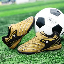 Gold Kids Professional Dress Child Artificial Turf Sport Soccer Shoes