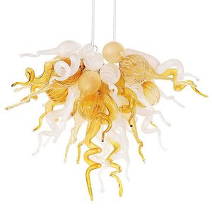 Gouden lamp led hanglampen amber witte kleur hand geblazen glas chihuly kroonluchter 20 bij 16 inch