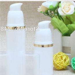 Línea de oro Botellas de viaje de plástico vacías DIY portátil con tapa transparente Embalaje de botella sin aire 100 unids / lote Qncbk