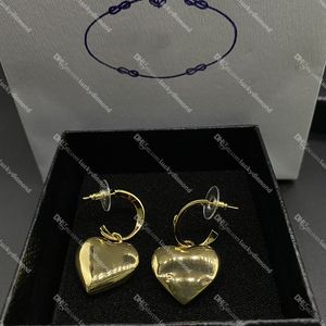 Gold Love Eardrop Pendientes de aro para mujer con caja de regalo Designer Lady Letter Ear Loop para regalo