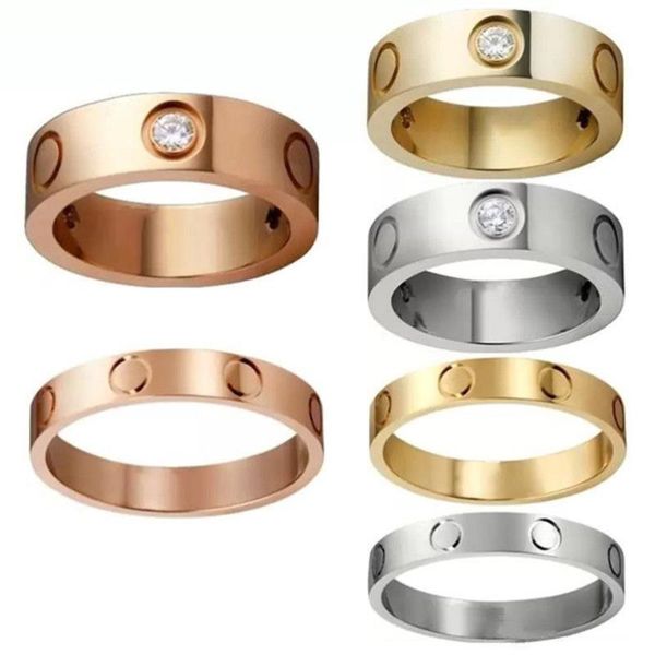 Diseño de anillo de amor de oro para hombres ama titanio acero diamante lujo para hombre diseñador anillos de plata mujeres diseños joyería de moda para mujer joya vepw