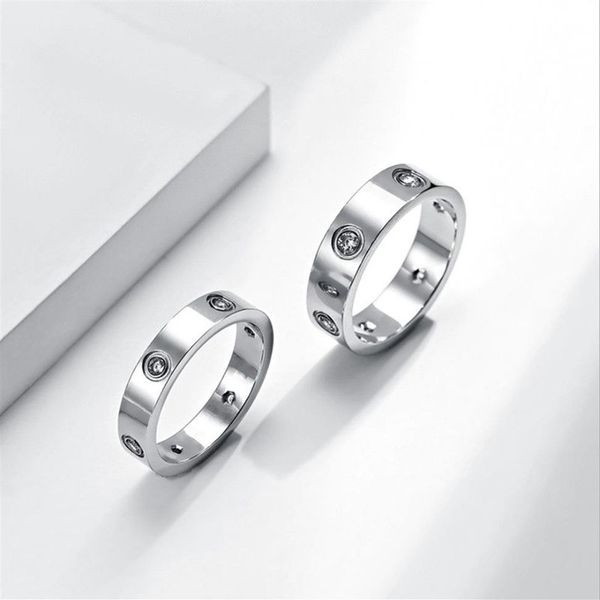 Diseño de anillo de amor de oro para hombres ama titanio acero diamante lujo para hombre diseñador anillos de plata mujeres diseños joyería de moda para mujer 263q