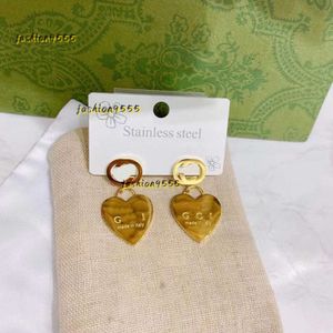 Boucles d'oreilles en forme de lettre d'amour en or pour femmes, bijoux de haute qualité, à la mode, pour fête, voyage, loisirs, 2024
