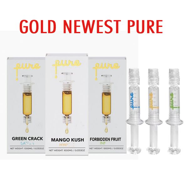 Gold Luer Lock Pure Glass Syringe 1,0 ml avec mesure de mesure Tool de remplissage d'huile pour huiles épaisses