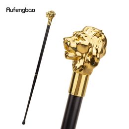 Gold Luxury Lion Head Handle Fashion Walking Stick pour fête Decorative Walking Cane Elegant Crosier Knob Walking Stick 93cm 240515