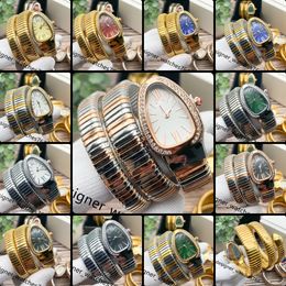 Gold Luxury Watch Designer Watchs Womenwatch Snake Watch de haute qualité montre des bracelets de bracelet wrists Lady Bracelet Serpentine Watch with Diamond Bezel Relojes