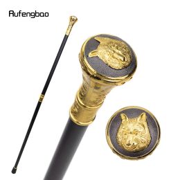 Gouden Luxe Wolf Hoofd Totem Relief Wandelstok Mode Decoratieve Wandelstok Gentleman Elegante Cosplay Knop Crosier 93cm