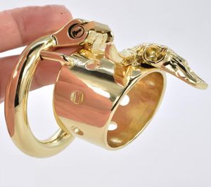 Dispositif masculin en or, squelette de taureau, anneaux de coq en métal, Cage à pénis BDSM en acier, ceinture de verrouillage de Bondage, jouets sexuels, produits 5756061