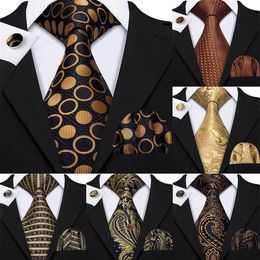 Cravates en or pour hommes, 100 soie Jacquard tissée, 7 couleurs solides, pour mariage, fête d'affaires, 8 5cm, ensemble de cravates, Gs-07287D