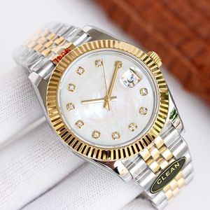 Gouden herenhorloge met diamant witte saffier wijzerplaat Horloges 904L gouden roestvrijstalen bandhorloge voor heren 41 mm automatische machine 36 mm dame datumhorloge Horloges lb