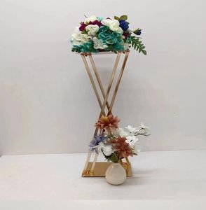 Gold Metal Flower Stand voor trouwtafel middelpunt, feestrek, huizendecoratie, weg voorsprong, 31 centimeter hoog, evenement