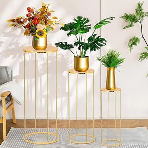 Goudkleurige metalen bloemenstandaard voor trouwtafel - Vloervaasstandaard voor wegleidingen Hoog tafelblad voor feest