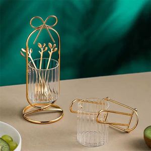 Goud metalen glazen gebruiksvoorwerpen keukengerei sets Bento accessoires tafelwaren voor thuis servies vork lepels set diner bestek 2111112
