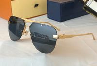 Gold Metal / Grey Lens Ash Pilot Lunettes de soleil Cadre sans bordure Sunnes Gafas de Sol Summer Men Glêmes Shades Occhiali da Sole UV Eyewear
