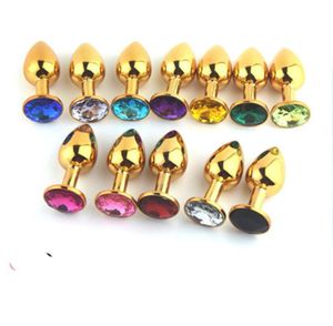 Goud Metaal Mini Anale Speeltjes Butt Plug Booty Kralen Seksspeeltje Roestvrij Staal Kristallen Sieraden Seksspeeltjes 7228mm kleine maat4422606