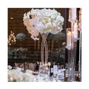 Croix en métal peint en métal doré, pour table de mariage, support de fleurs, centres de table, décoration de fête de mariage en plomb rose 2022