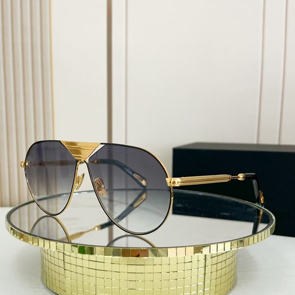 Lunettes de soleil pilotes en métal doré, verres dégradés gris, nuances pour hommes, Sonnenbrille, lunettes de soleil Gafas de sol UV400 avec boîte