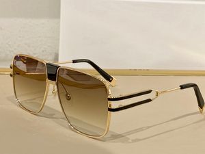 Lunettes de soleil carrées en métal doré marron dégradé hommes lunettes de soleil de mode d'été Sunnies gafas de sol Sonnenbrille Sun Shades UV400 lunettes avec boîte