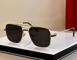 Óculos de Sol Quadrados de Metal Dourado para Homens Cinza Escuro Óculos de Sol Sonnenbrille Shades Óculos de Sol Gafas de Sol Óculos de Proteção UV400 com Caixa