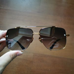 Gold Metal Square Sunglasses Rhodium Gol