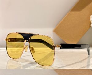 Gold Metal Yellow Pilot Lunettes de soleil pour hommes Femmes Bay Verres surdimensionnées Sun Shades Sonnenbrille Gafa de Sol Sun Shades UV400 Eyewear avec boîte