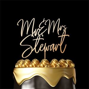 Or Mr et Mrs s pour par Luxtomi personnalisé personnalisé gâteau de mariage Topper anniversaire anniversaire D220618