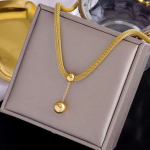 bola de collar de oro personalizada clavícula cadena de acero de titanio joyas de diamantes diseñador de joyas de moda en capas Mujeres Hombres pareja mujer plata