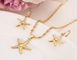 Collier d'or ensemble de boucles d'oreille Femme Gift Gift Starfish Bijoux Sents Daily Wear Gift Gift DIY CHARMS FEMMES FILLES FINE JIANRY1019876
