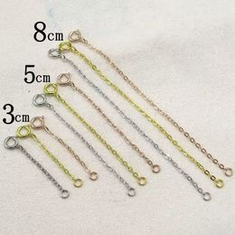 Gouden ketting verlengingen 925 Gesilverde verlengdekte ketting 14k gouden sterling zilververlengingsarmband verlengers gouden kettingverlengers voor kettingen 3cms (3 cm 5 cm 8 cm)