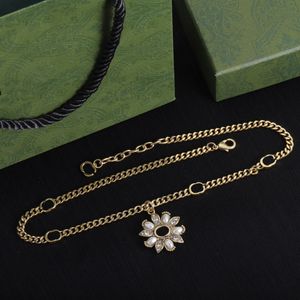 Colliers en or diamant mode fleurs collier ras du cou femme chaîne en or tendance collier Long charme bijoux