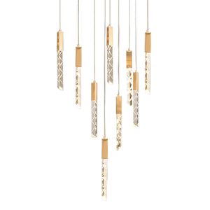 Gouden hanglamp moderne lamp kristallen binnenverlichting nieuwe led aanpassen ontwerp loft trap spiraalvormige verlichting armatuur creatief