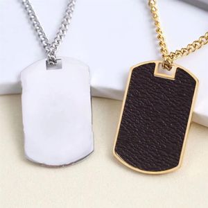 Collier pendentif en or pour filles bijoux de luxe pour hommes cadeaux de Noël en acier titane étiquette de mode simple lettre de mariage pour femmes flow276x