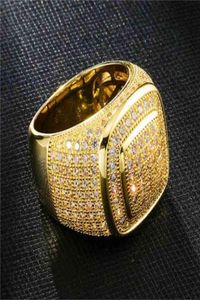 Goud Gepersonaliseerde Sieraden Wit Vergulde Heren Diamant Iced Out Man Bruiloft Verlovingsringen Vierkante Pinky Ring Mannen Geschenken7774969